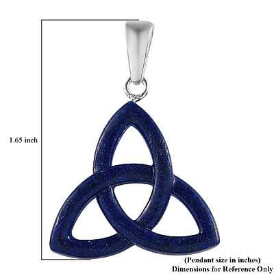 Constituted Lapis Lazuli Fancy Pendant in Sterling Silver 11.15 ctw