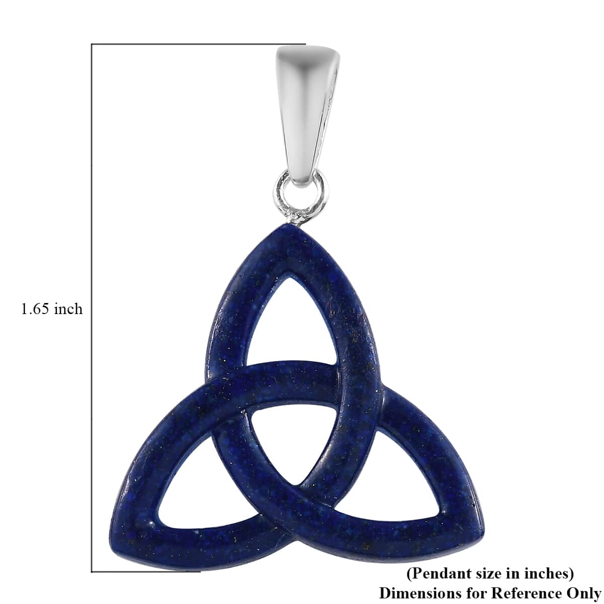 Constituted Lapis Lazuli Fancy Pendant in Sterling Silver 11.15 ctw image number 4