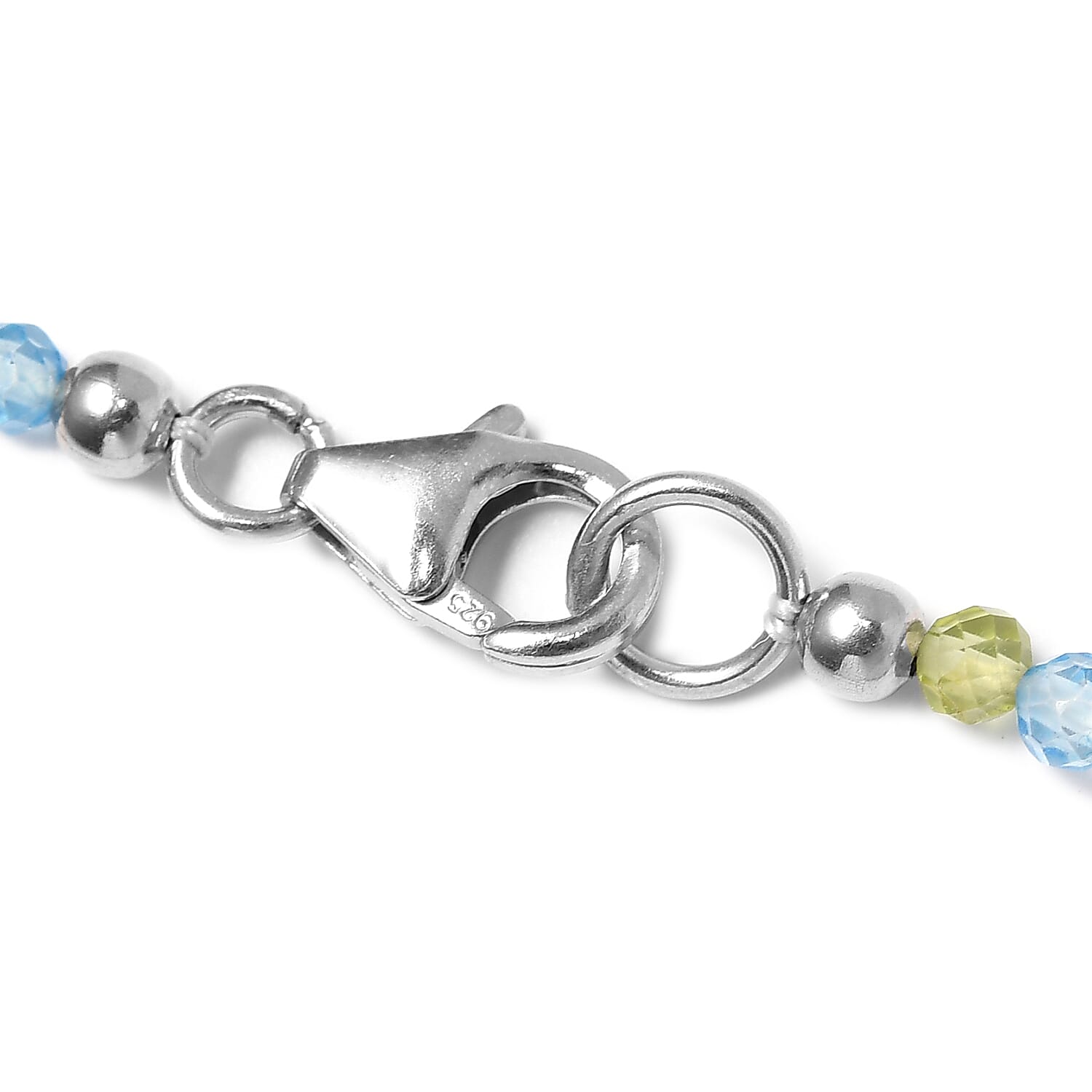 Multi Gemstone Beaded Necklace 18 Inches in Platinum Over Sterling Silver 28.10 ctw
