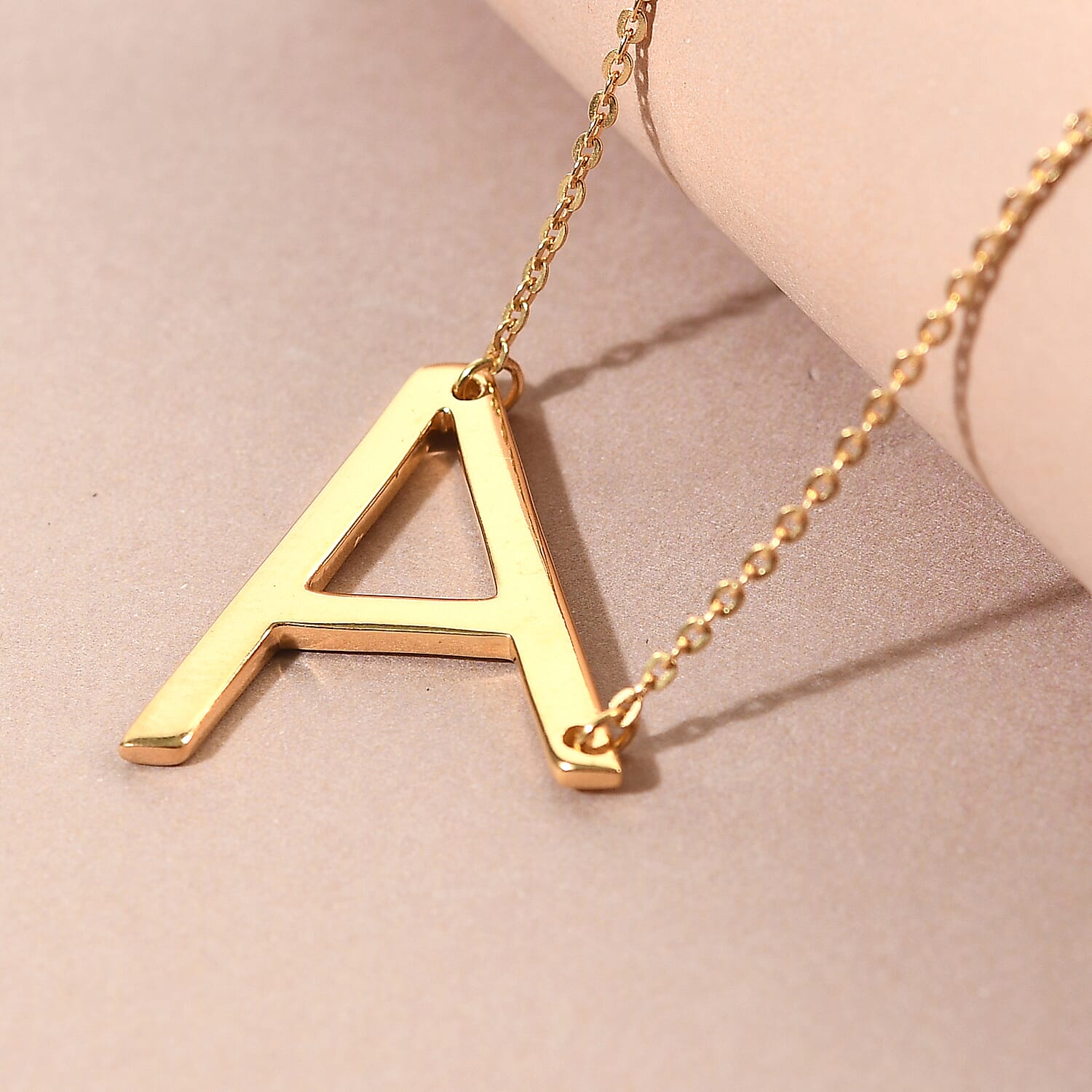Lolos Exclusive Pick's Vermeil Yellow Gold Over Sterling Silver Initial A Necklace 18 Inches 3.80 Grams