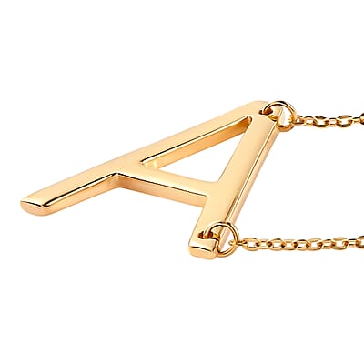 Lolos Exclusive Pick's Vermeil Yellow Gold Over Sterling Silver Initial A Necklace 18 Inches 3.80 Grams