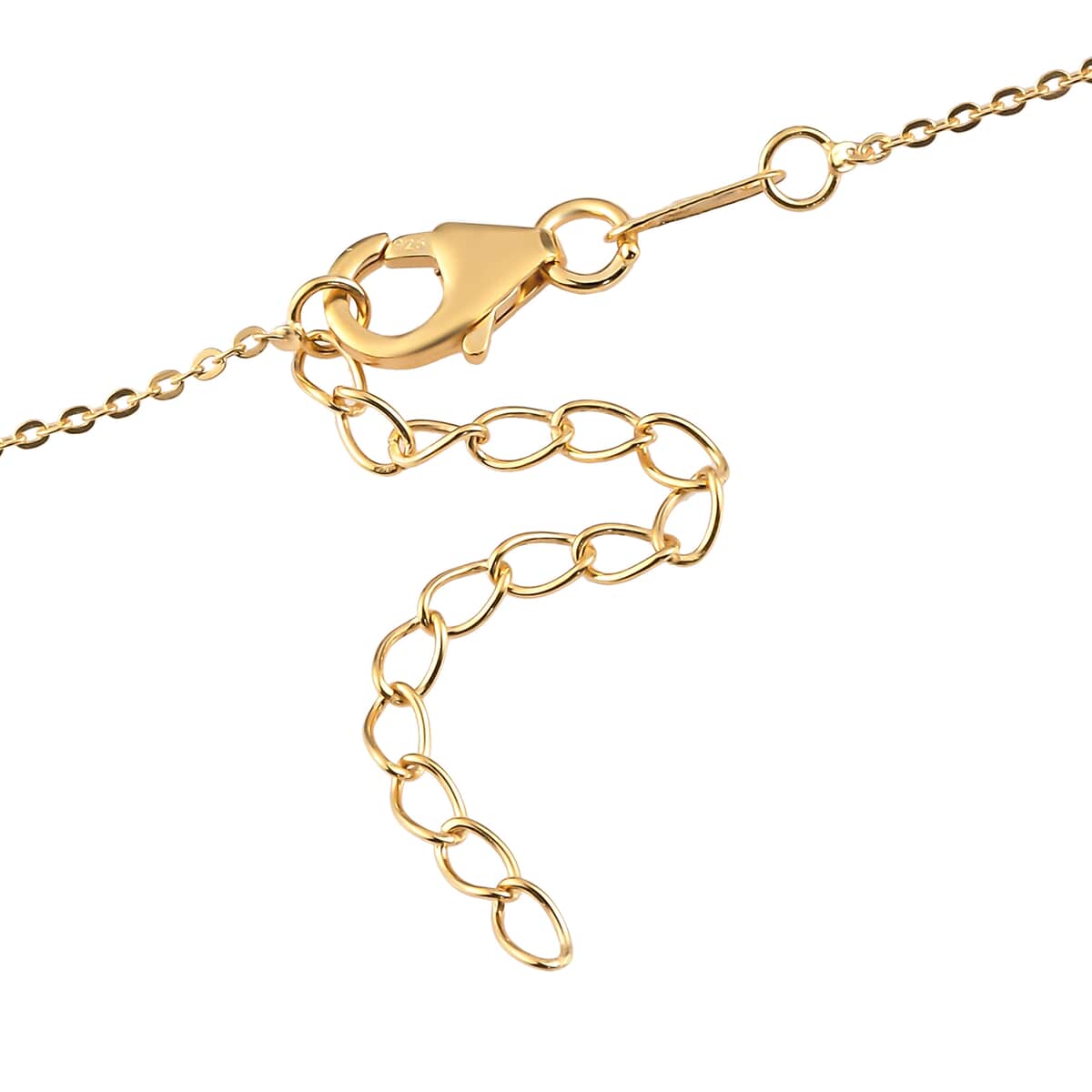 Vermeil Yellow Gold Over Sterling Silver Initial A Necklace 18 Inches 3.80 Grams image number 4