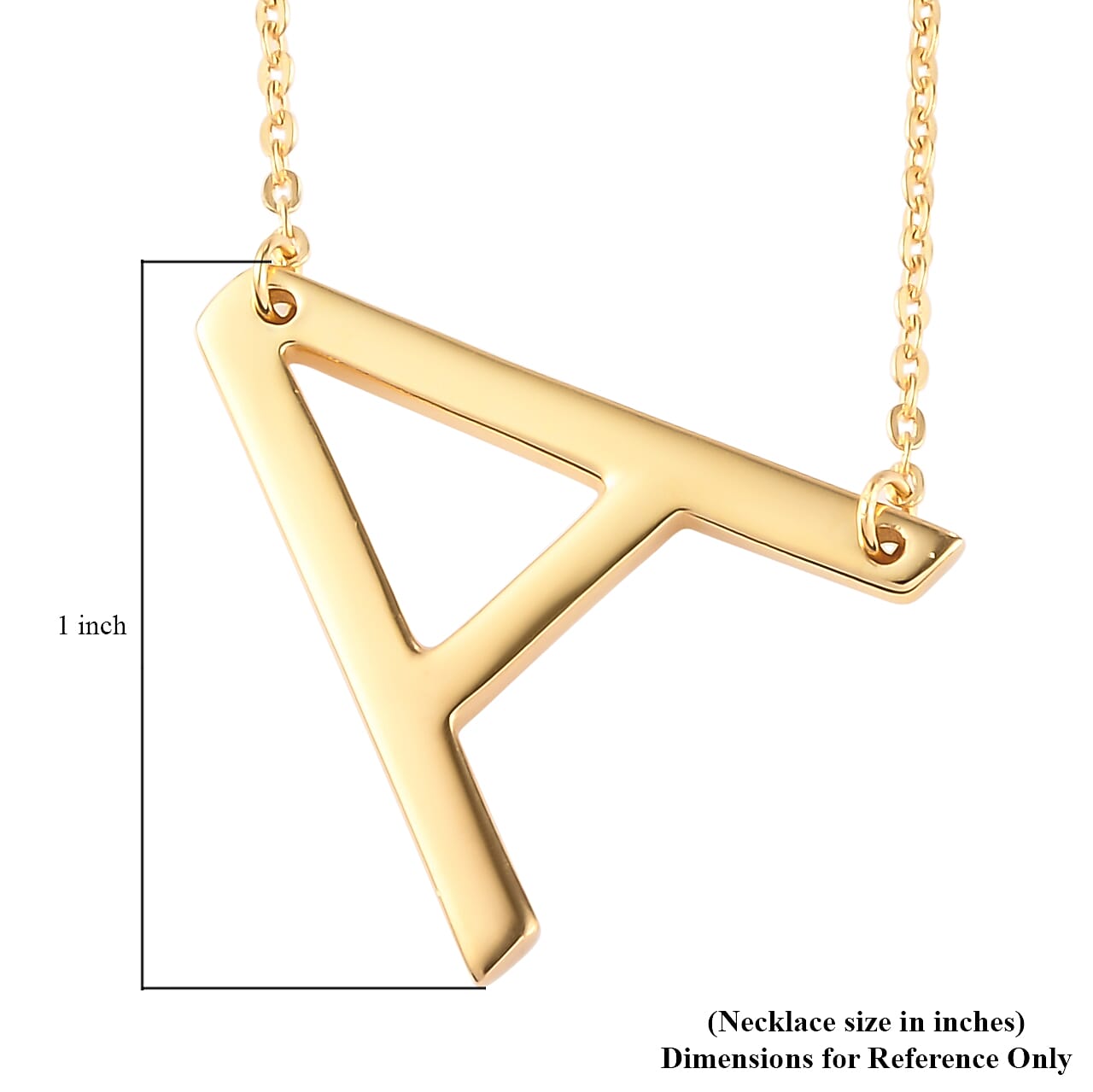 Lolos Exclusive Pick's Vermeil Yellow Gold Over Sterling Silver Initial A Necklace 18 Inches 3.80 Grams