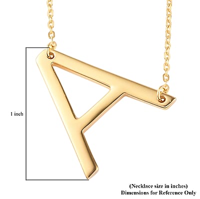 Lolos Exclusive Pick's Vermeil Yellow Gold Over Sterling Silver Initial A Necklace 18 Inches 3.80 Grams