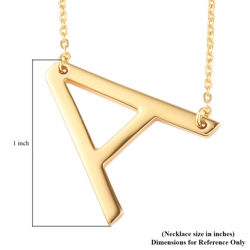 Lolos Exclusive Pick's Vermeil Yellow Gold Over Sterling Silver Initial A Necklace 18 Inches 3.80 Grams