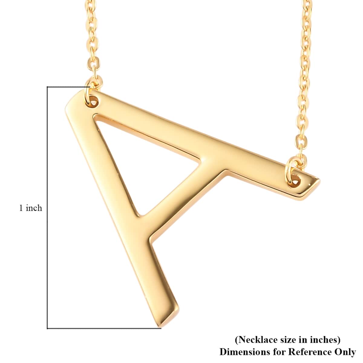 Lolos Exclusive Pick's Vermeil Yellow Gold Over Sterling Silver Initial A Necklace 18 Inches 3.80 Grams image number 5