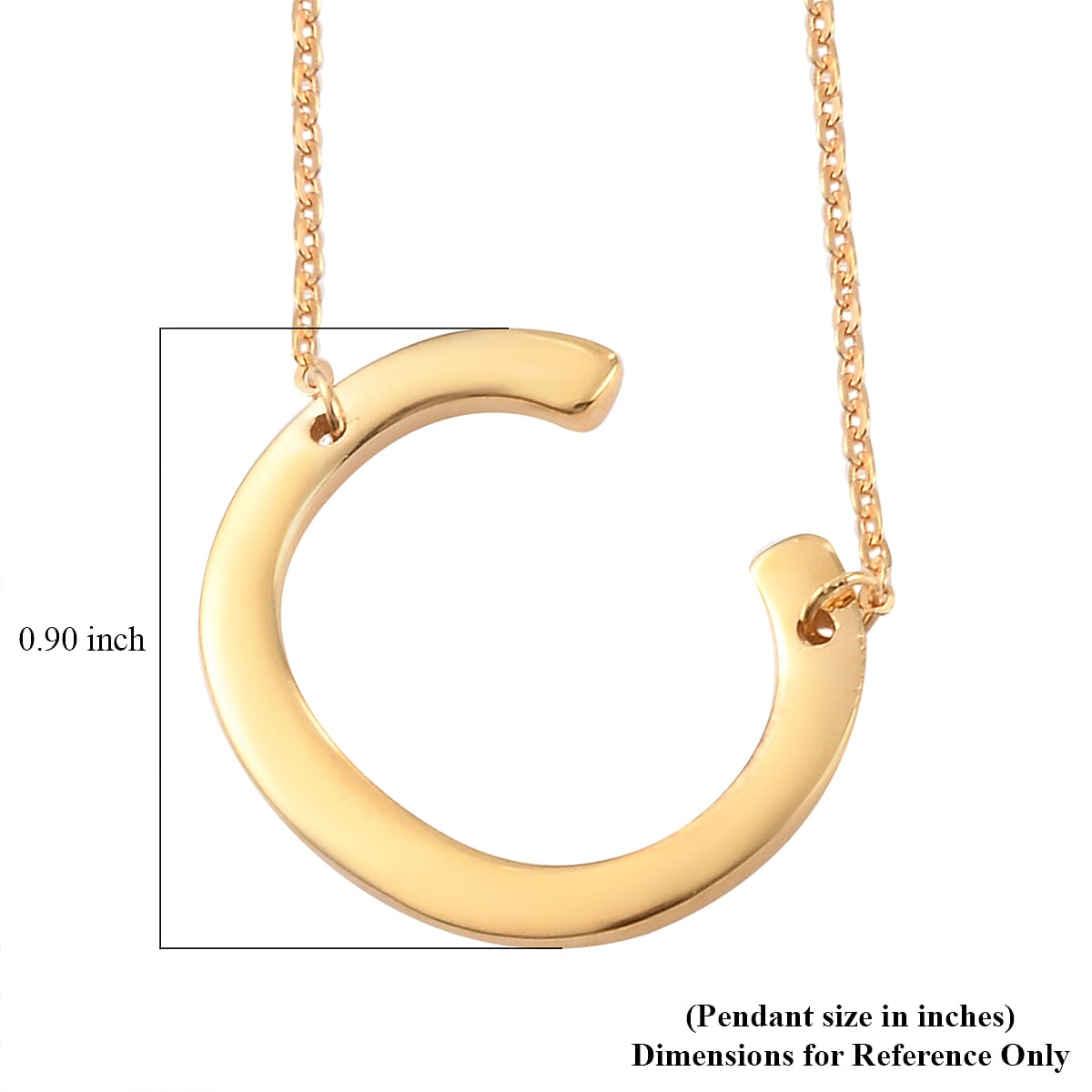 Lolos Exclusive Pick's Vermeil Yellow Gold Over Sterling Silver Initial C Necklace 18 Inches 3.90 Grams image number 4