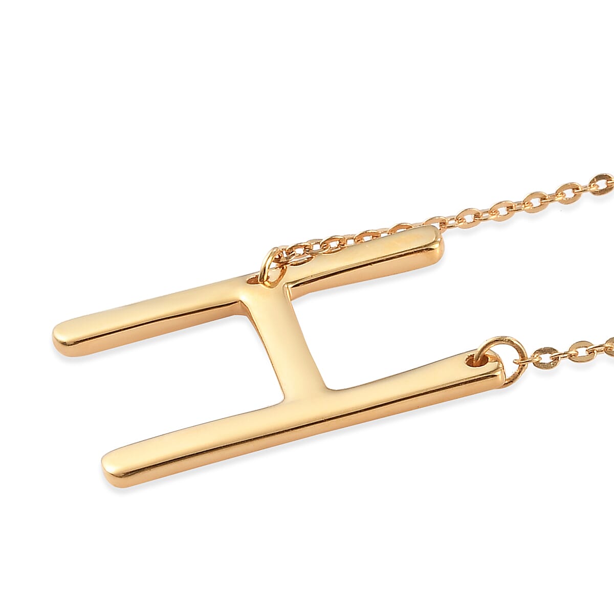 Lolos Exclusive Pick's Vermeil Yellow Gold Over Sterling Silver Initial H Necklace 18 Inches 3.85 Grams image number 3