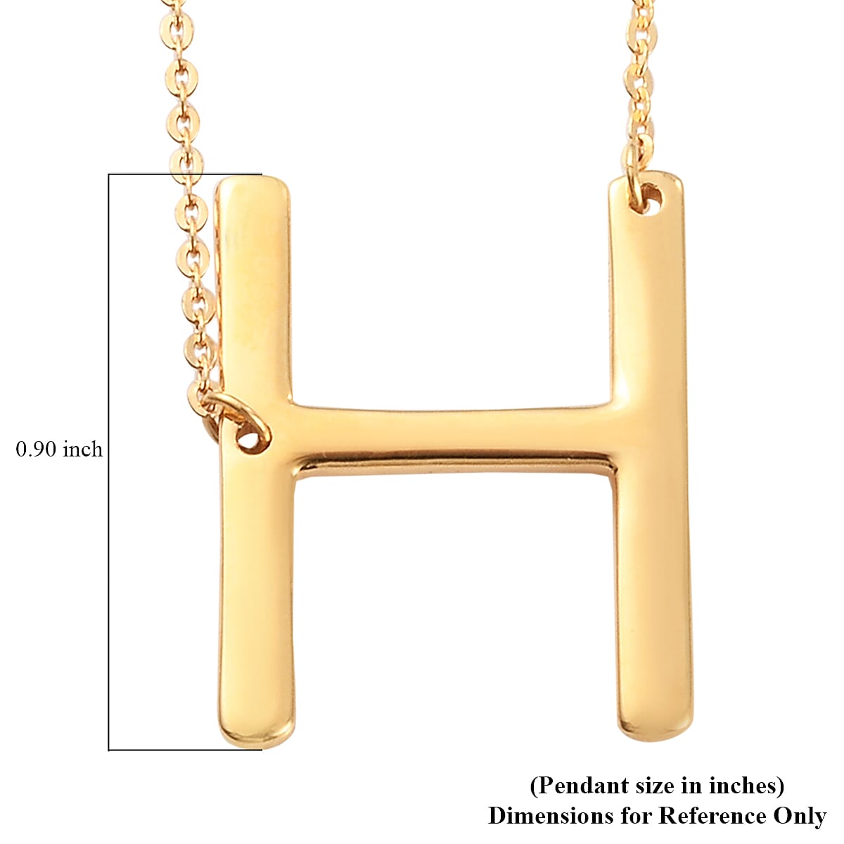 Lolos Exclusive Pick's Vermeil Yellow Gold Over Sterling Silver Initial H Necklace 18 Inches 3.85 Grams image number 4
