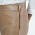 LA MAREY Brown Back Ponte Knit Genuine Lamb Leather Leggings Mid Rise - S image number 4