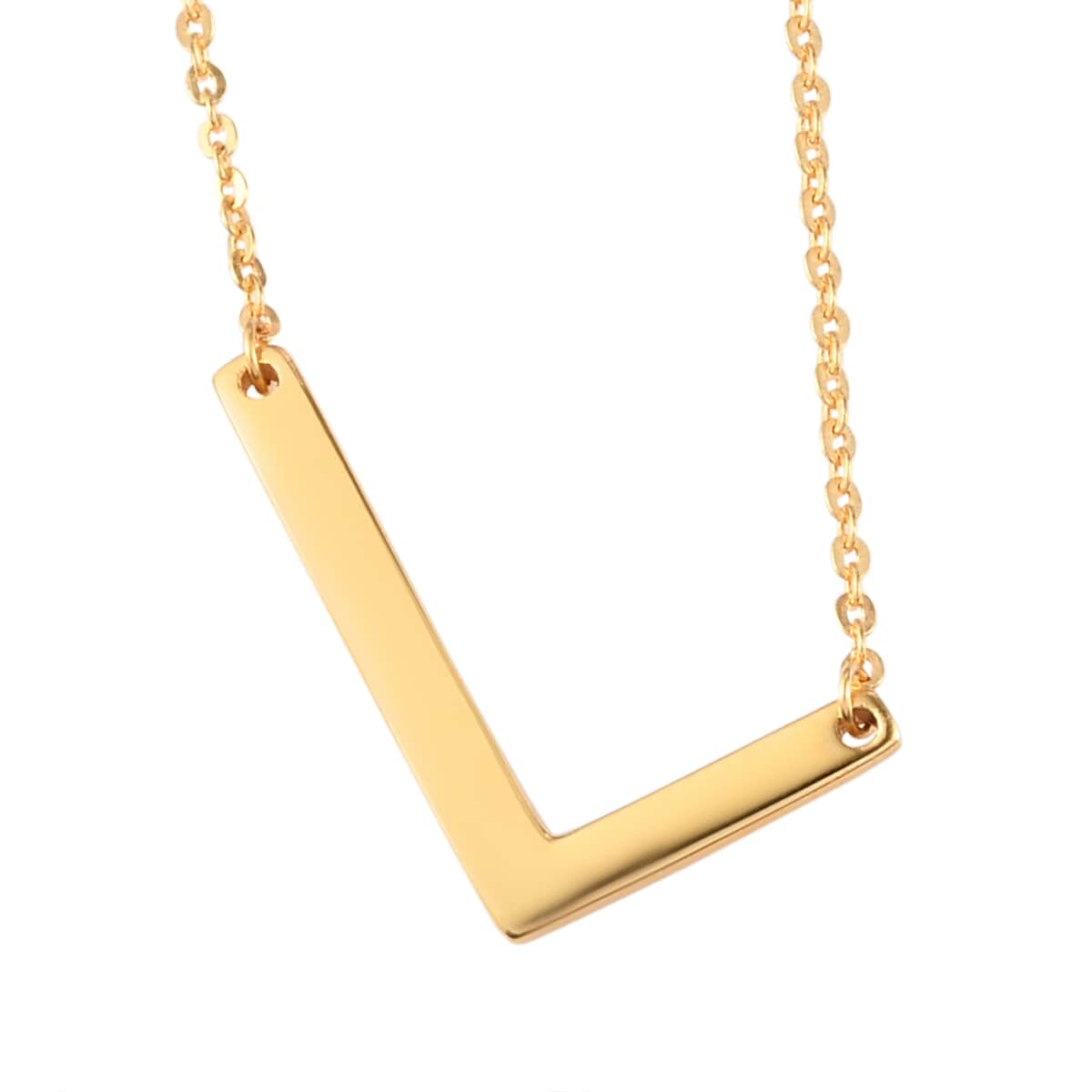Lolos Exclusive Pick's Vermeil Yellow Gold Over Sterling Silver Initial L Necklace 18 Inches 3.30 Grams image number 0