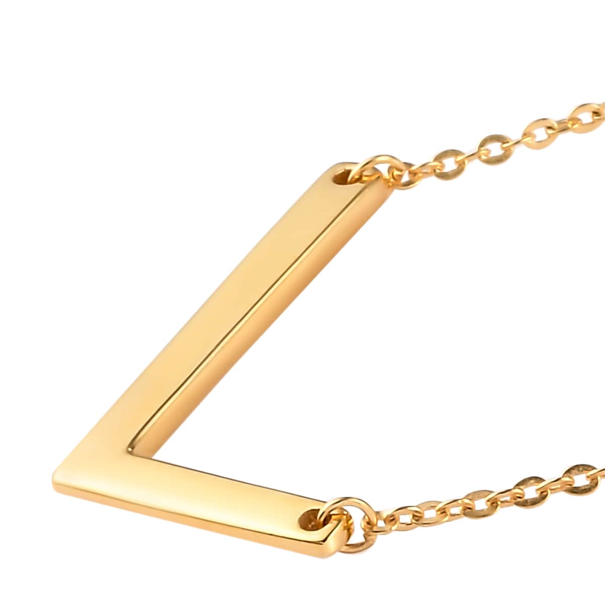 Lolos Exclusive Pick's Vermeil Yellow Gold Over Sterling Silver Initial L Necklace 18 Inches 3.30 Grams image number 3