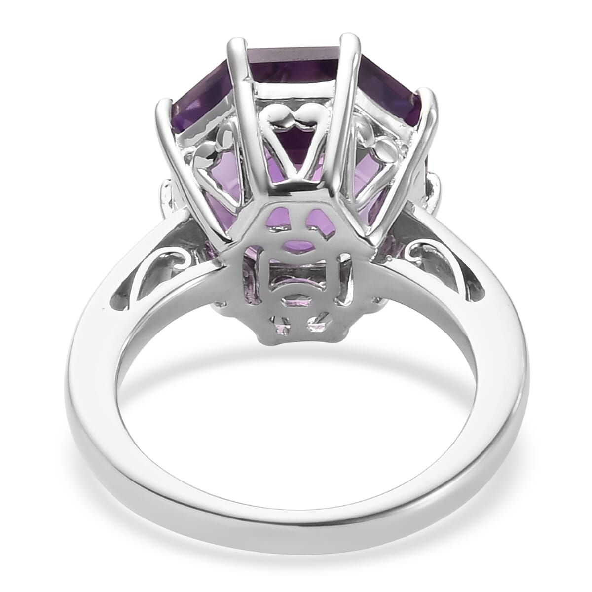 Amethyst Solitaire Ring in Platinum Over Sterling Silver (Size 6.0) 6.75 ctw image number 4
