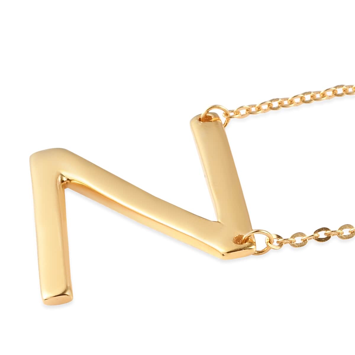 Lolos Exclusive Pick's Vermeil Yellow Gold Over Sterling Silver Initial N Necklace 18 Inches 4.20 Grams image number 3