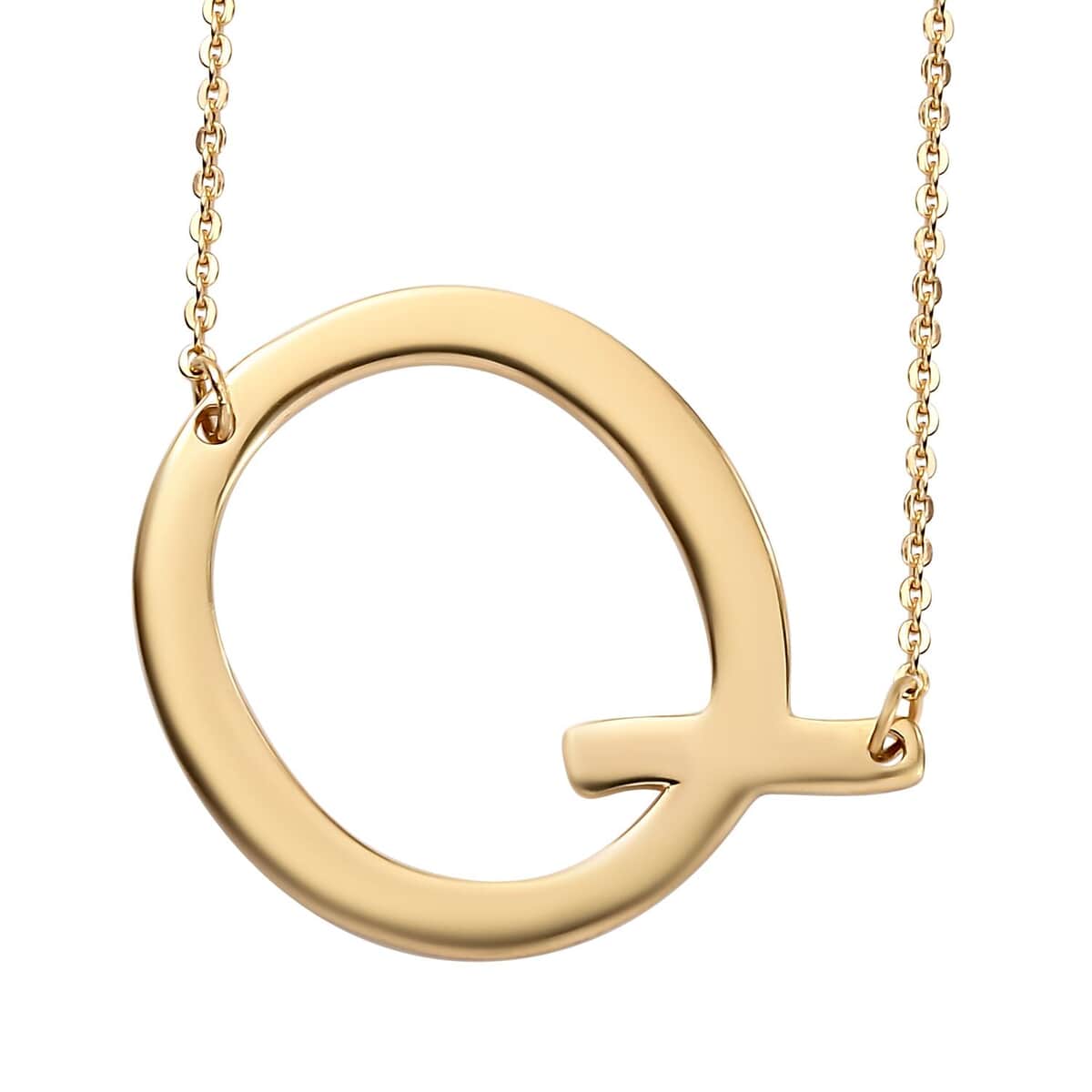 Lolos Exclusive Pick's Vermeil Yellow Gold Over Sterling Silver Initial Q Necklace 18 Inches 5 Grams image number 0