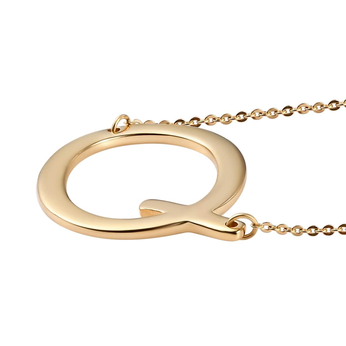 Lolos Exclusive Pick's Vermeil Yellow Gold Over Sterling Silver Initial Q Necklace 18 Inches 5 Grams image number 3