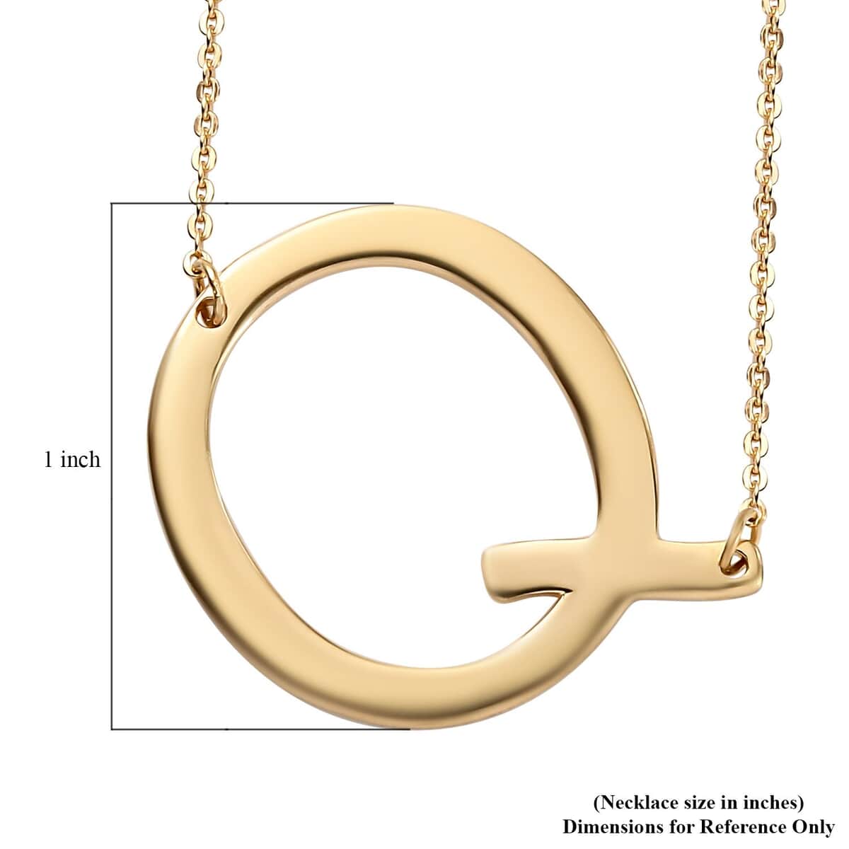 Lolos Exclusive Pick's Vermeil Yellow Gold Over Sterling Silver Initial Q Necklace 18 Inches 5 Grams image number 5