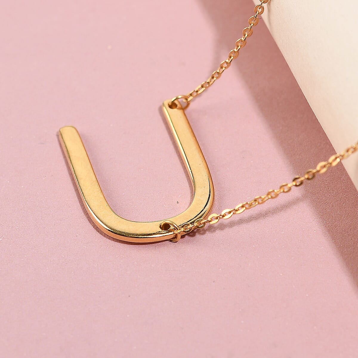 Lolos Exclusive Pick's Vermeil Yellow Gold Over Sterling Silver Initial U Necklace 18 Inches 4 Grams image number 1