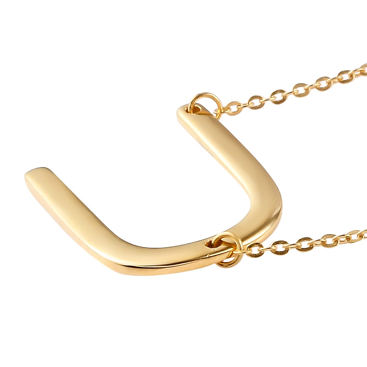 Lolos Exclusive Pick's Vermeil Yellow Gold Over Sterling Silver Initial U Necklace 18 Inches 4 Grams image number 3