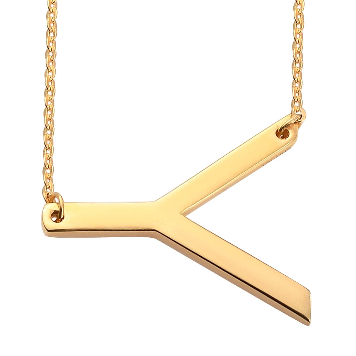Lolos Exclusive Pick's Vermeil Yellow Gold Over Sterling Silver Initial Y Necklace 18 Inches 3.60 Grams image number 0