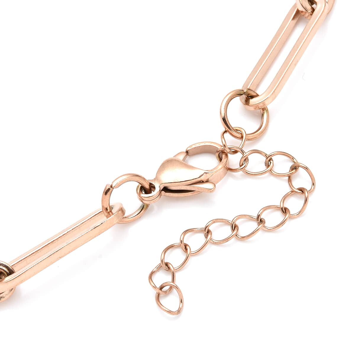 Paper Clip Chain Necklace in ION Plated Rose Gold Stainless Steel 20-22 Inches 21 Grams image number 3