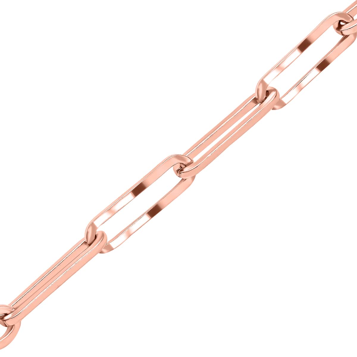 Paper Clip Chain Bracelet in ION Plated Rose Gold Stainless Steel image number 3