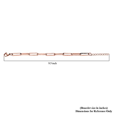 Paper Clip Chain Bracelet in ION Plated Rose Gold Stainless Steel