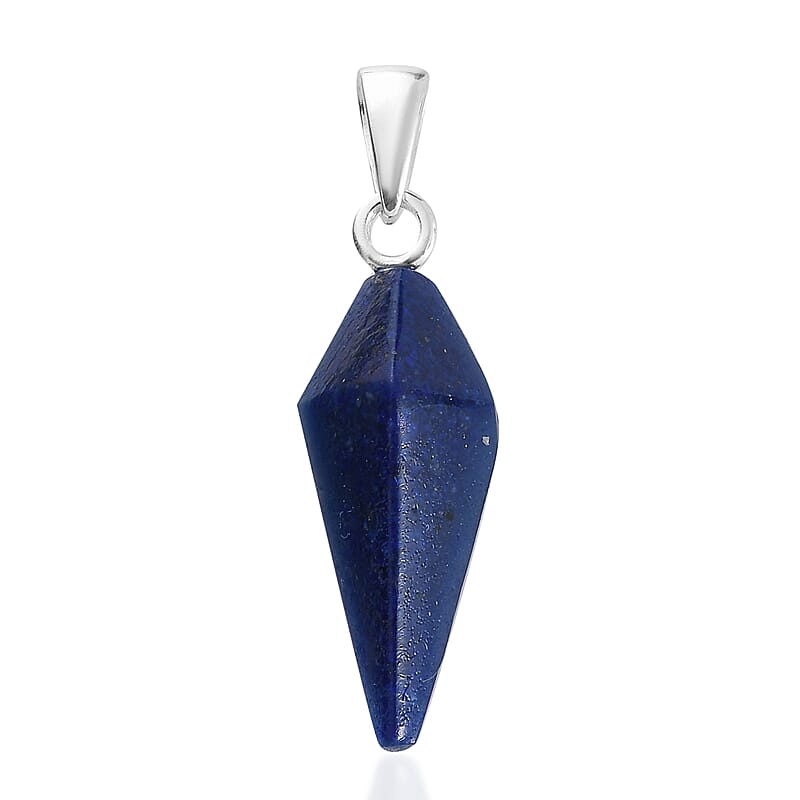 Constituted Lapis Lazuli Fancy Pendant in Sterling Silver 4.75 ctw