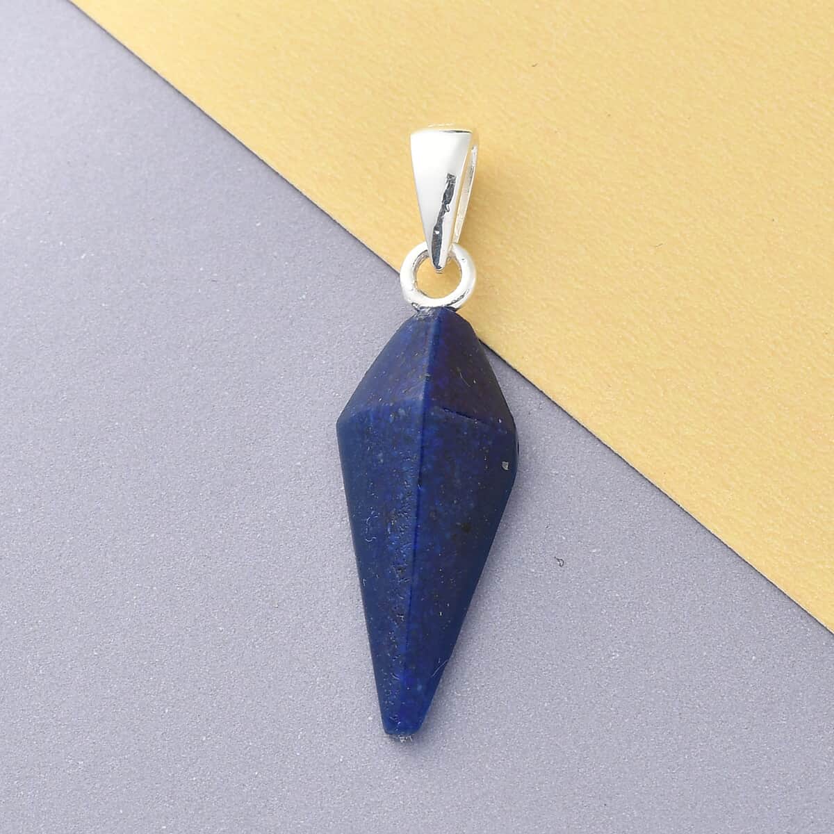Constituted Lapis Lazuli Fancy Pendant in Sterling Silver 4.75 ctw image number 1