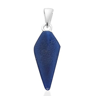 Constituted Lapis Lazuli Fancy Pendant in Sterling Silver 4.75 ctw