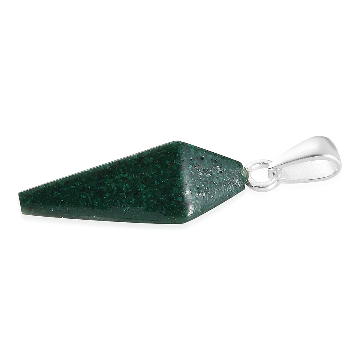Constituted Malachite Fancy Pendant in Sterling Silver 5.78 ctw image number 2