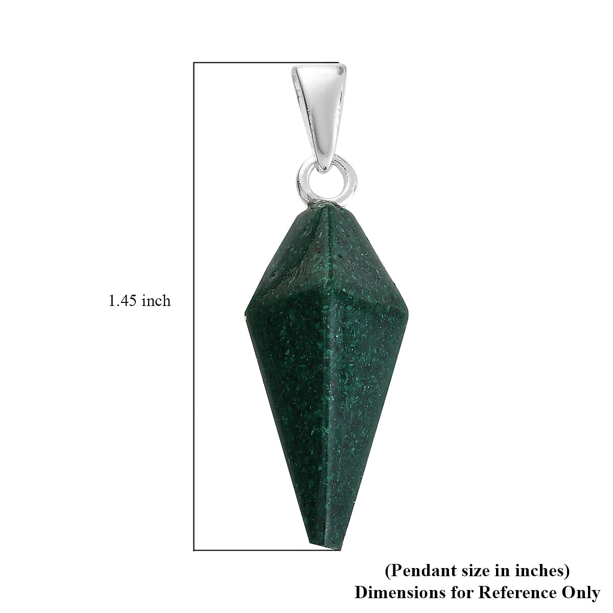 Constituted Malachite Fancy Pendant in Sterling Silver 5.78 ctw image number 4