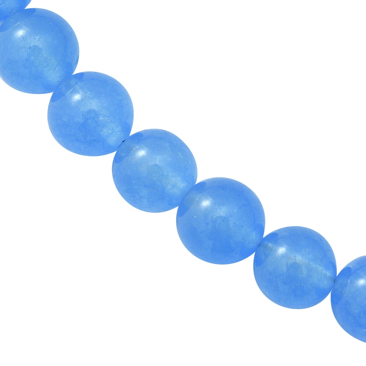 Blue Hemimorphite Beaded Necklace 18 Inches in Sterling Silver 250.00 ctw image number 3