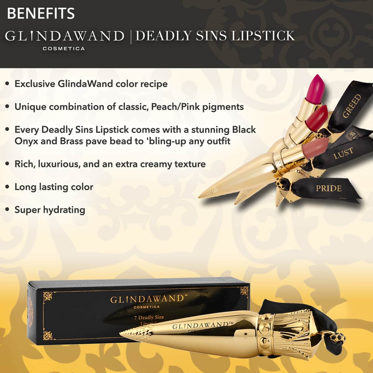 GlindaWand 7 Deadly Sins Greed Pink Lipstick For Women image number 2
