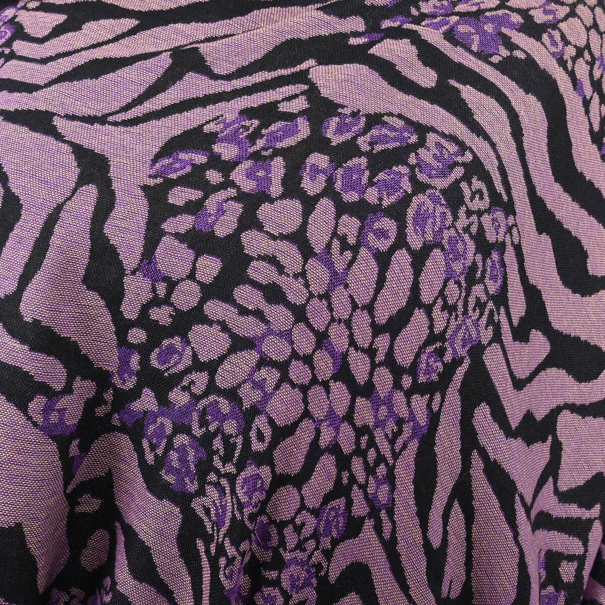 NYC Closeout Purple Animal Print Shawl image number 3
