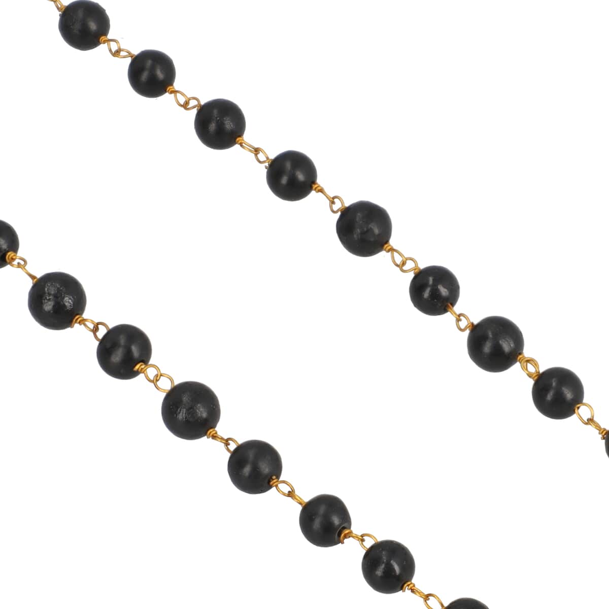 Shungite Beaded Station Necklace in 14K YG Over Copper, Bead Necklace For Women 100ctw 20 Inches image number 2