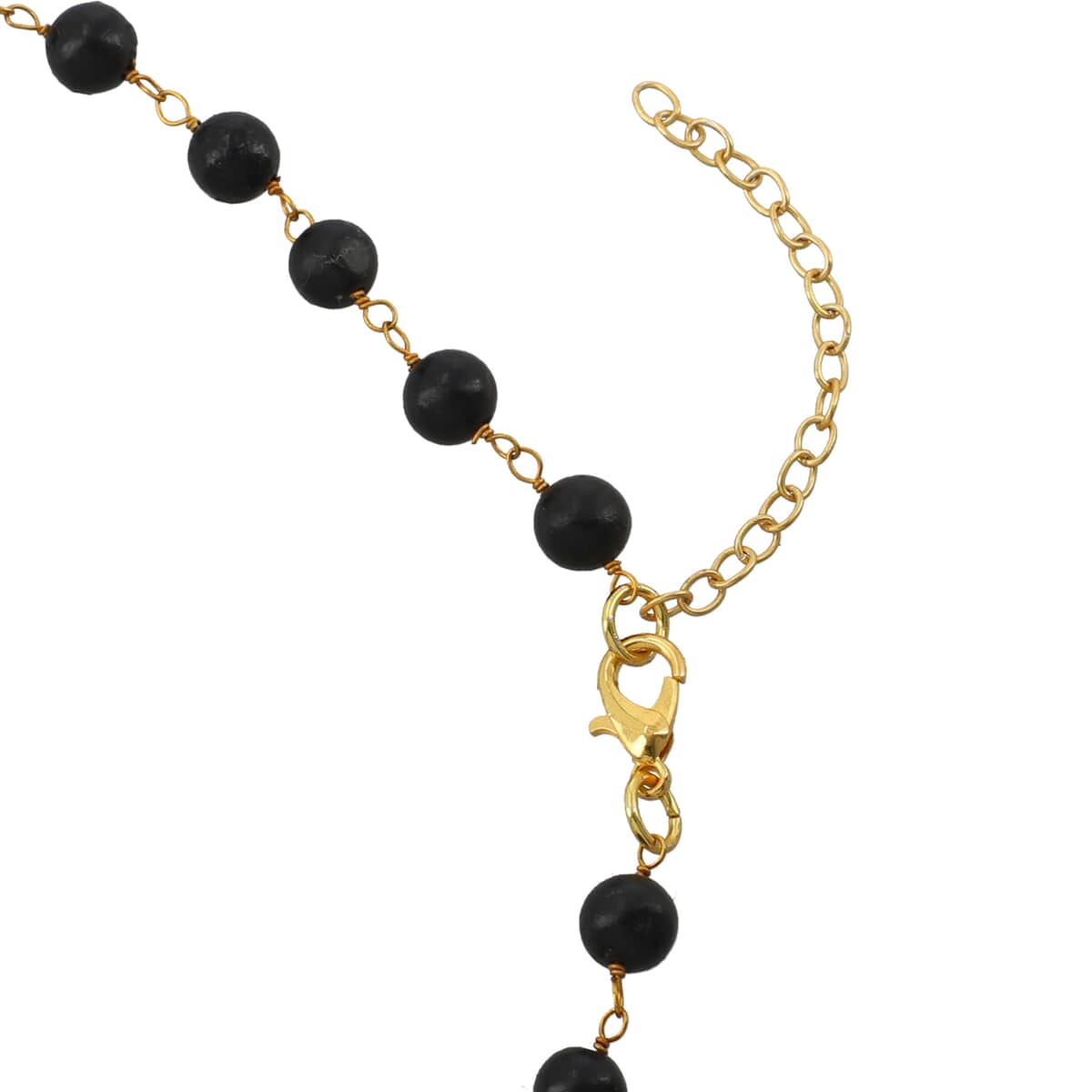 Shungite Beaded Station Necklace in 14K YG Over Copper, Bead Necklace For Women 100ctw 20 Inches image number 3