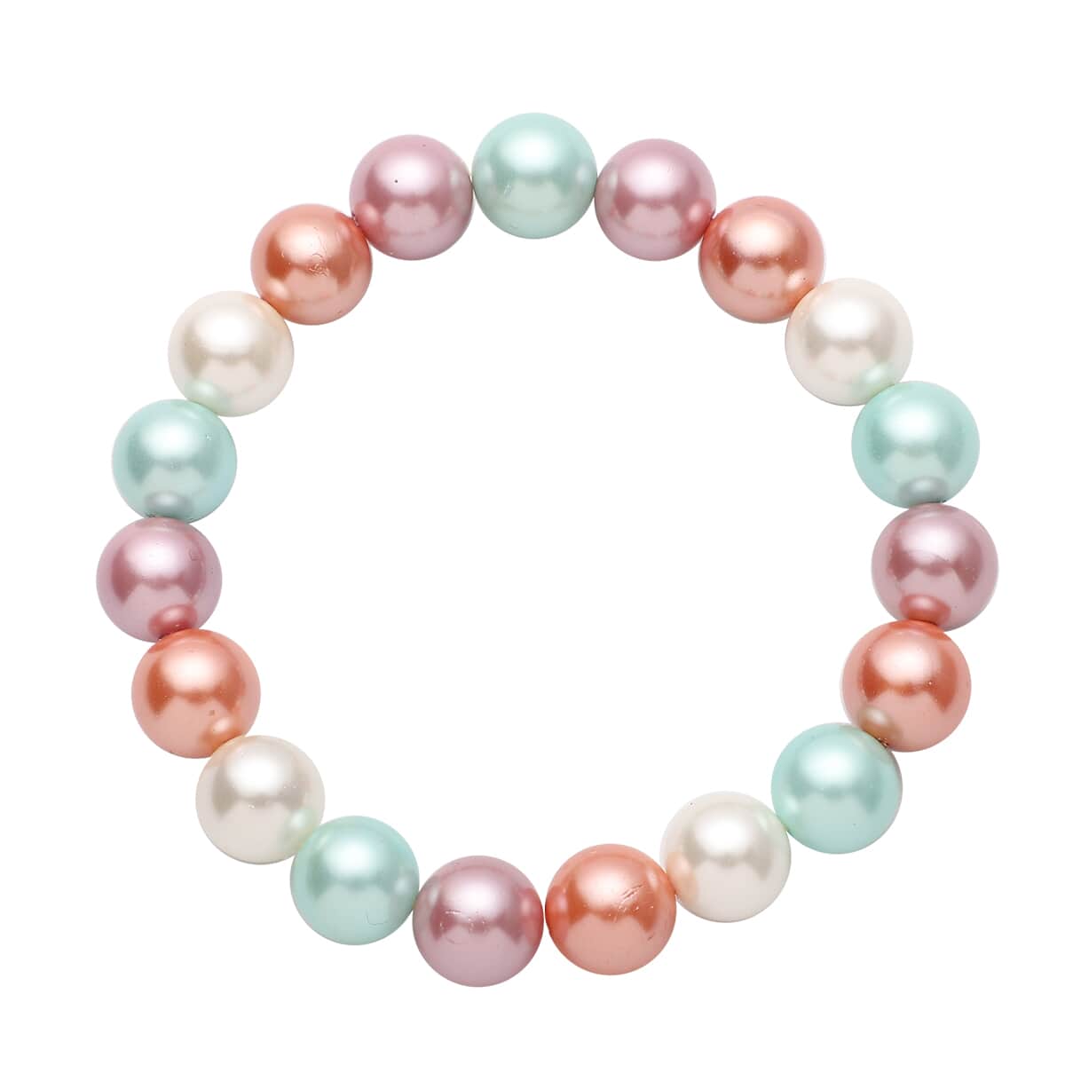 Dear Mom Jewelry Gift Set with Multi Color Pastel Pearls Beaded Stretch Bracelet image number 1