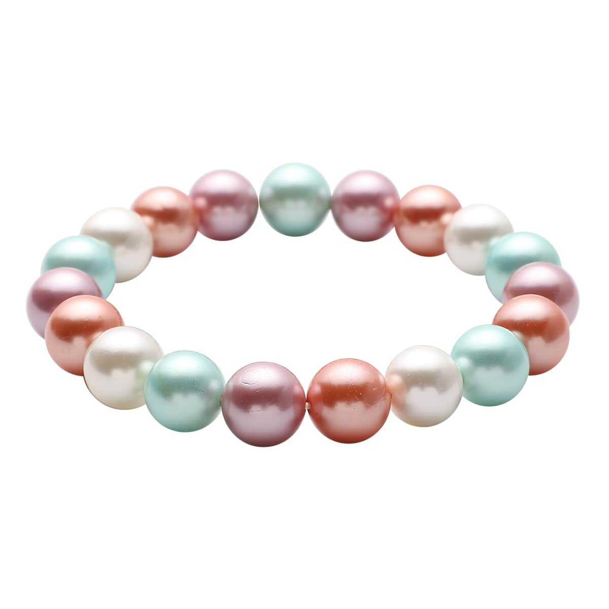 Dear Mom Jewelry Gift Set with Multi Color Pastel Pearls Beaded Stretch Bracelet image number 2
