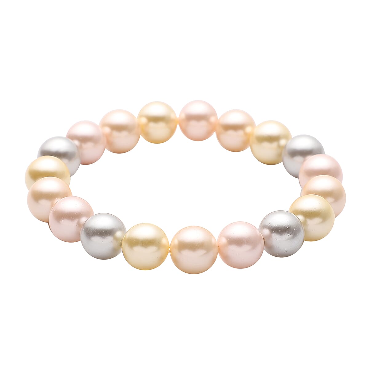 To the Mother of the Groom Jewelry Gift Set with Multi Color Neutral Pearls Beaded Stretch Bracelet image number 1