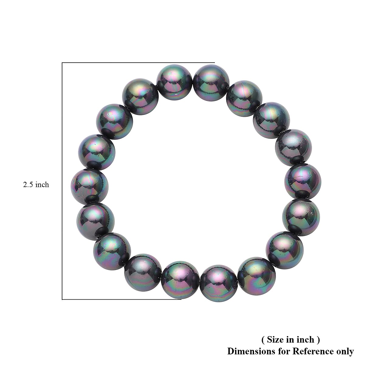 To the Mother of the Groom Jewelry Gift Set with Peacock Color Shell Pearl Beaded Stretch Bracelet image number 2