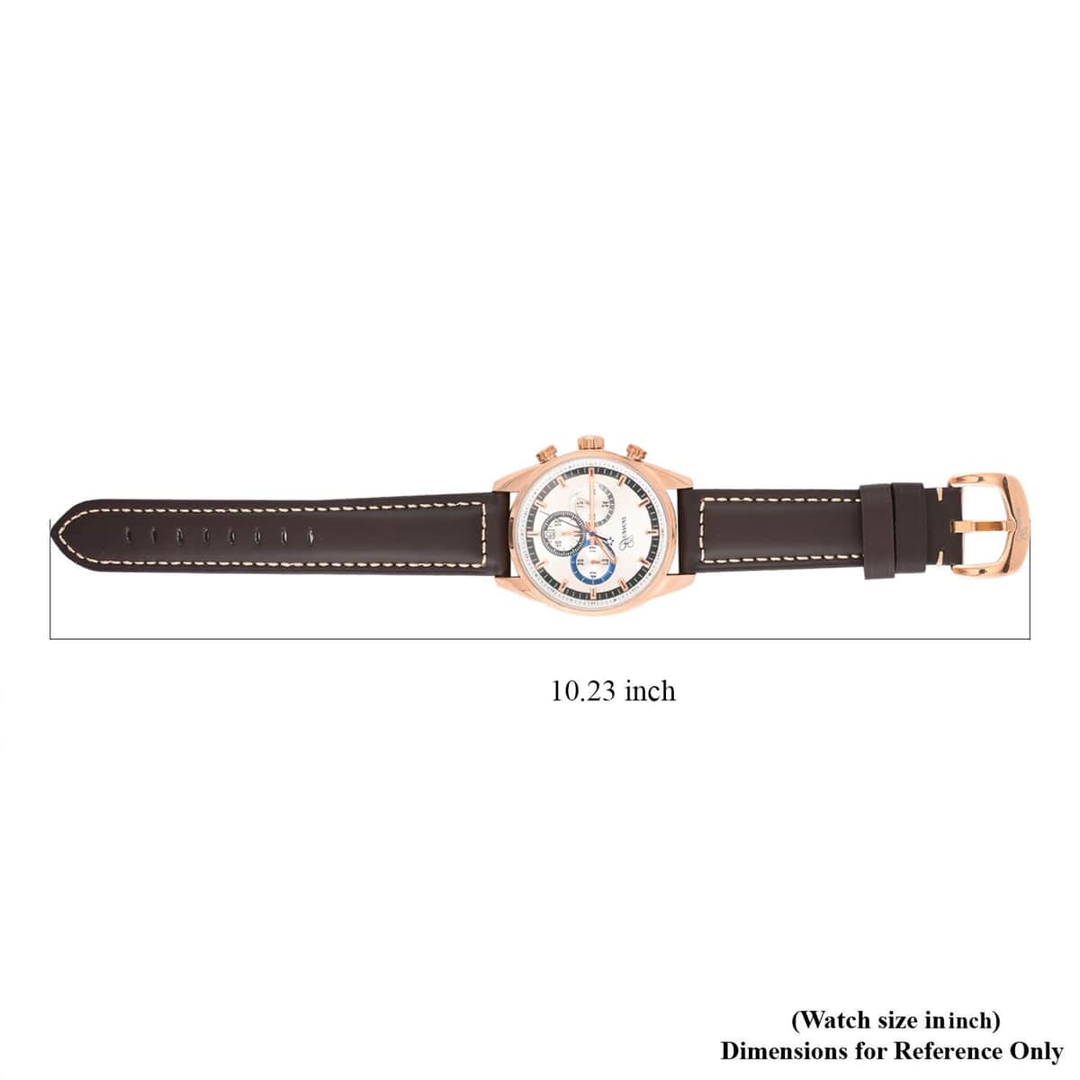 Genoa Multifunctional quartz Movement Watch with Brown Leather Strap (44.20 mm) (5.25-7.50 Inches) image number 6