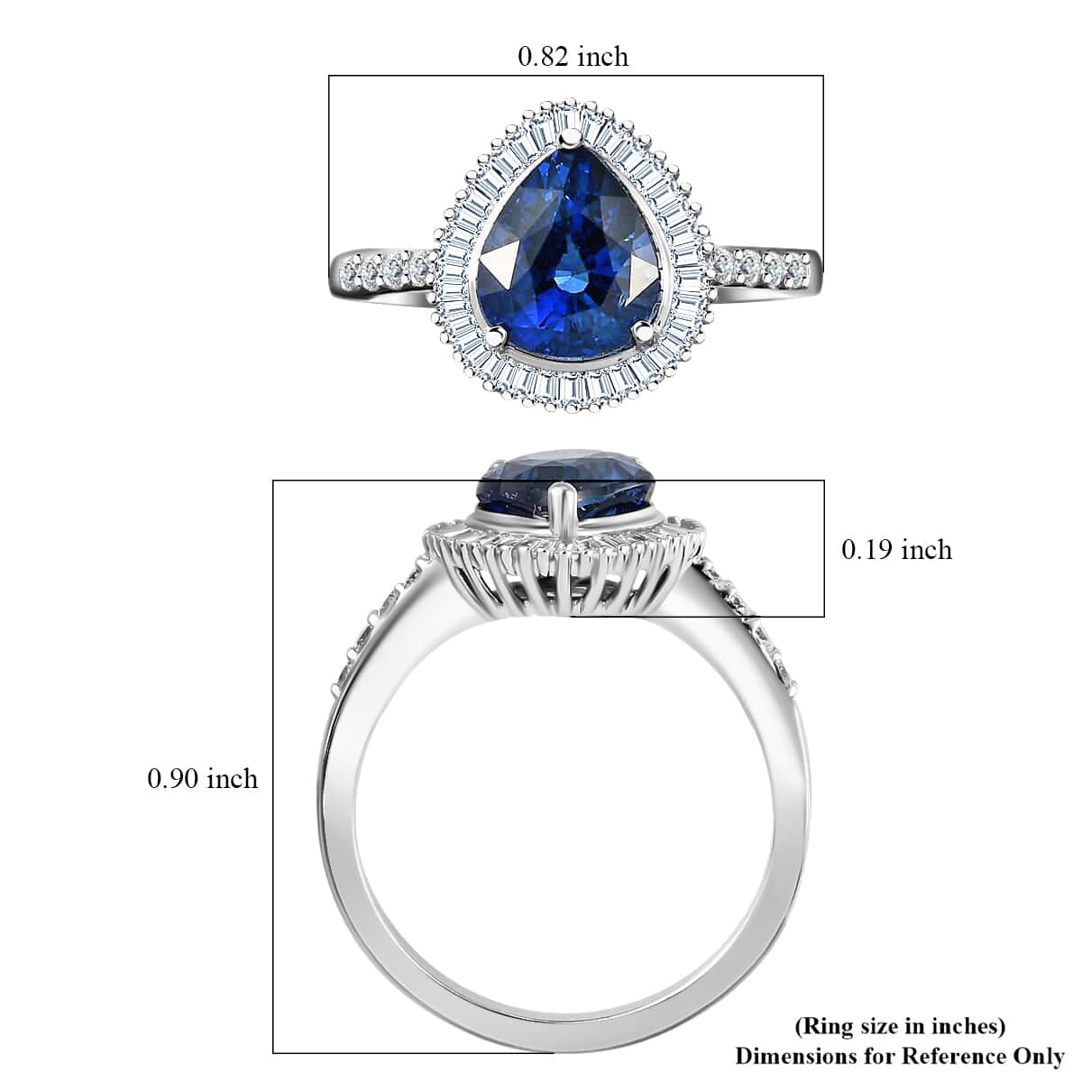 RHAPSODY 950 Platinum AAAA Royal Ceylon Sapphire and Diamond E-F VS Halo Ring 5 Grams 3.40 ctw image number 5