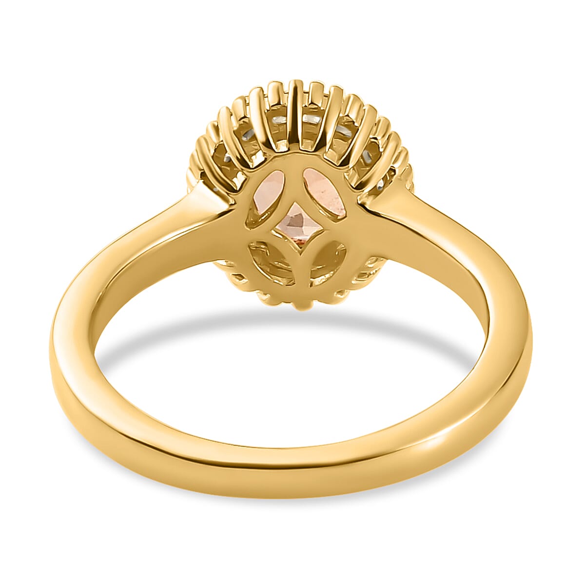 Imperial Garnet and White Diamond 1.66 ctw Ring in 18K Vermeil Yellow Gold Over Sterling Silver (Size 10.0)