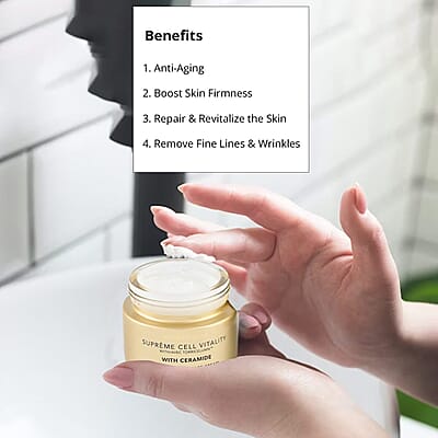 Elizabeth Grant Supreme Of Essence Torricelumn and Face Cream with Ceramide , Ant-Aging , Anti-Wrinkle , Face Moisturizer , Skincare