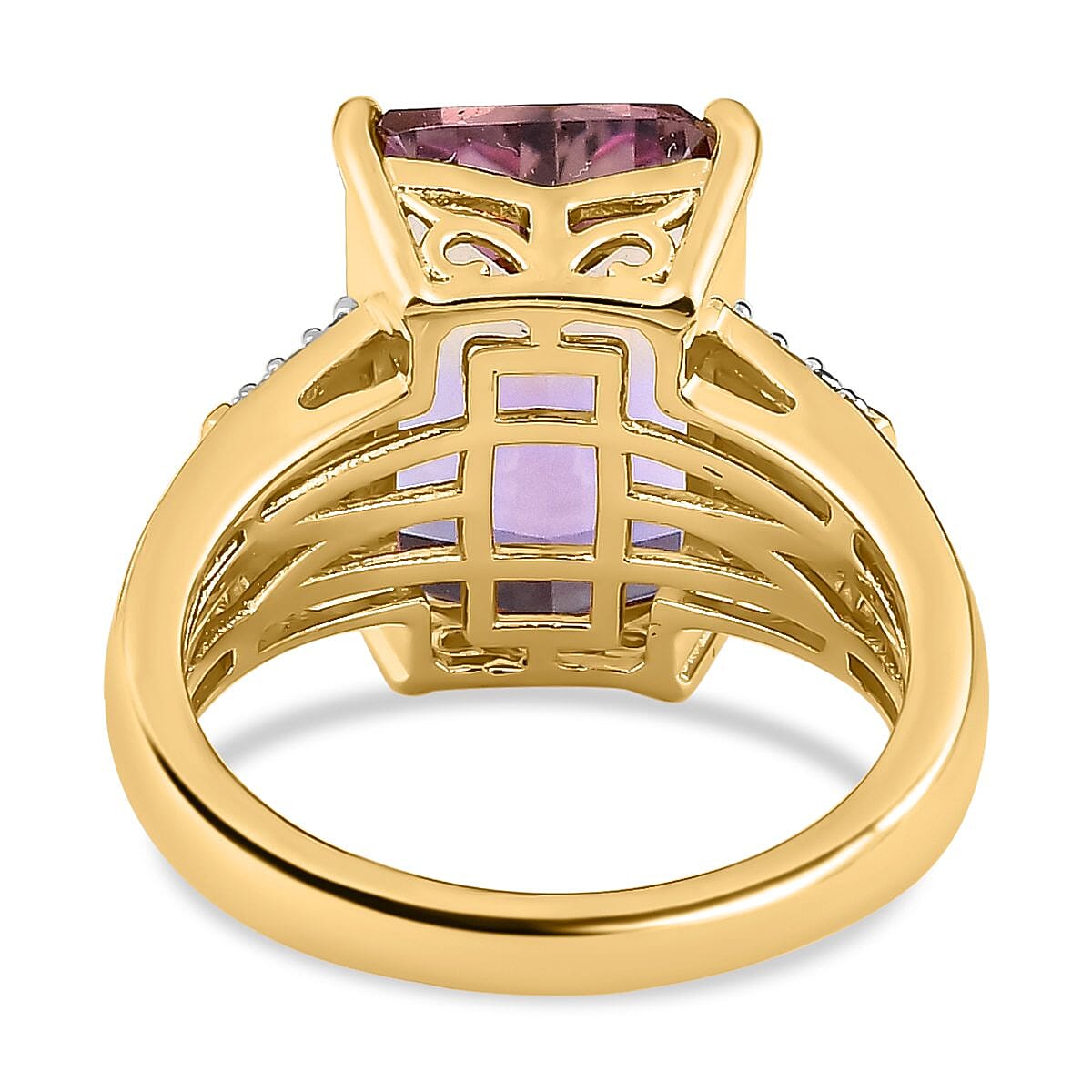 Ametrine, Multi Gemstone 7.22 ctw Ring in 18K Vermeil Yellow Gold Over Sterling Silver (Size 10.0)