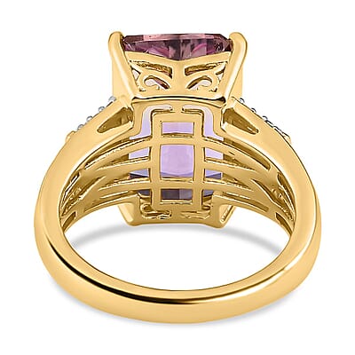 Ametrine, Multi Gemstone 7.22 ctw Ring in 18K Vermeil Yellow Gold Over Sterling Silver (Size 10.0)