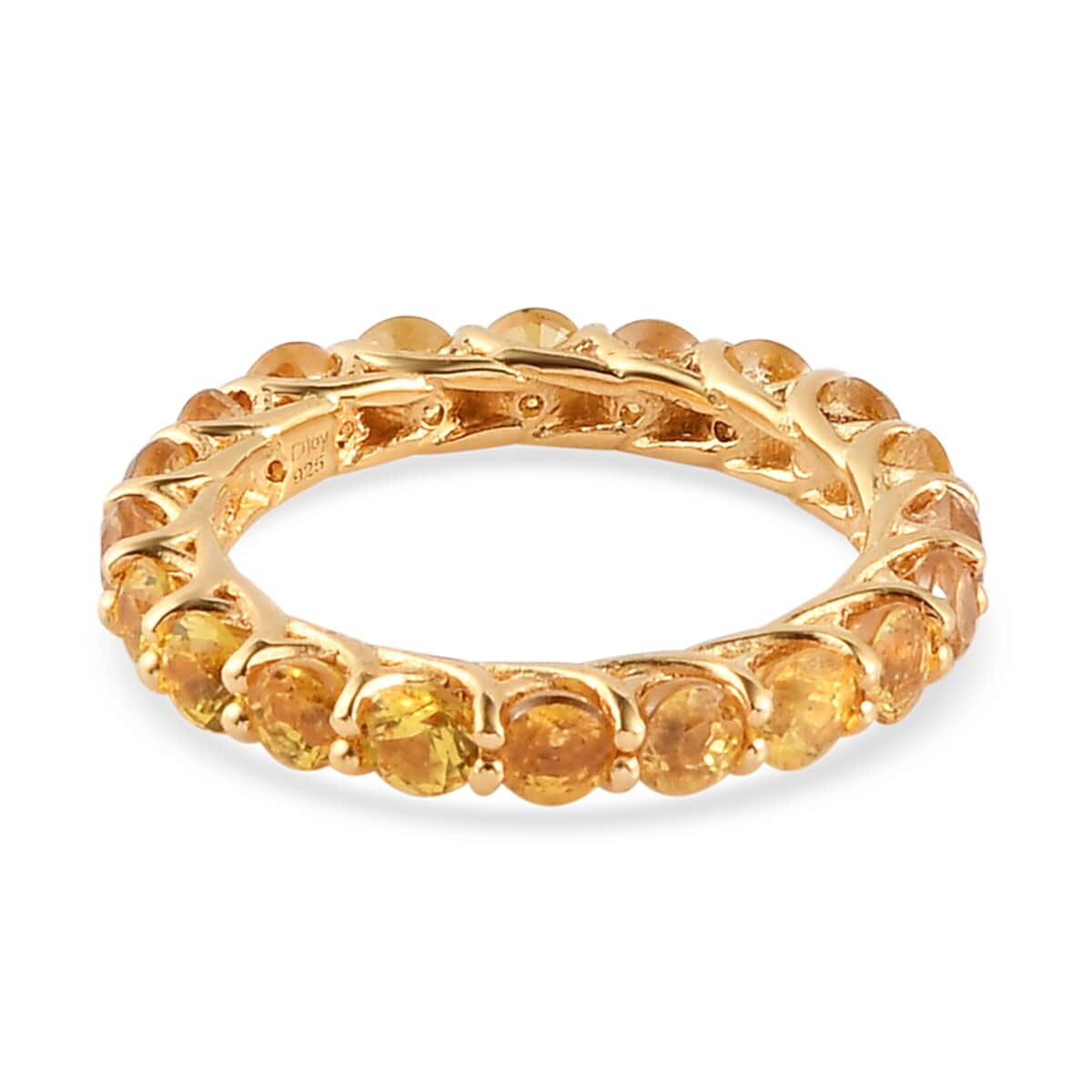 Madagascar Yellow Sapphire Eternity Band Ring in Vermeil YG Over Sterling Silver (Size 9.0) 3.25 ctw image number 4