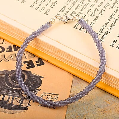 African Amethyst Beaded Bracelet in Sterling Silver (7.25 In) 30.00 ctw