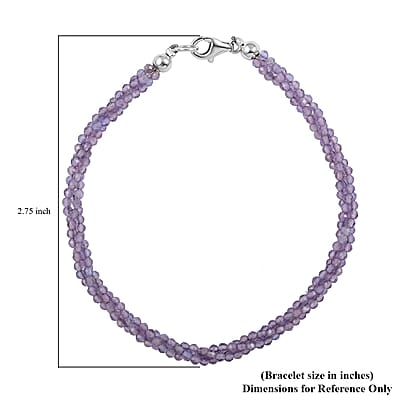African Amethyst Beaded Bracelet in Sterling Silver (7.25 In) 30.00 ctw